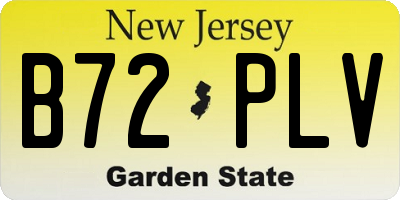 NJ license plate B72PLV