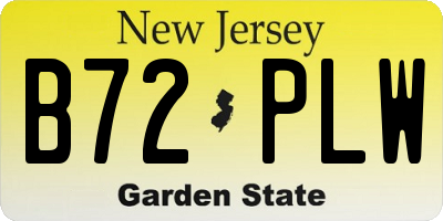 NJ license plate B72PLW