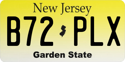 NJ license plate B72PLX