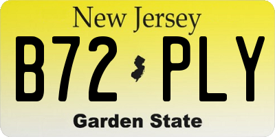 NJ license plate B72PLY