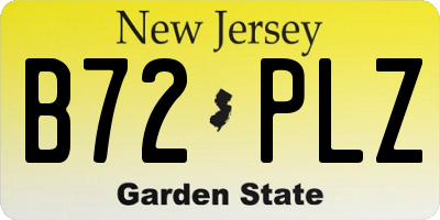 NJ license plate B72PLZ