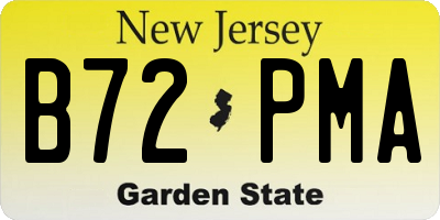 NJ license plate B72PMA
