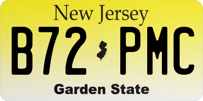 NJ license plate B72PMC