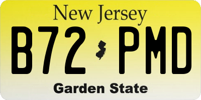 NJ license plate B72PMD