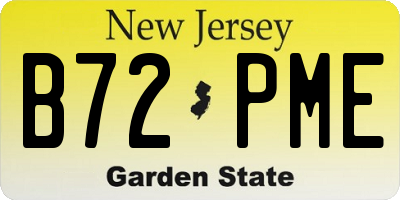 NJ license plate B72PME