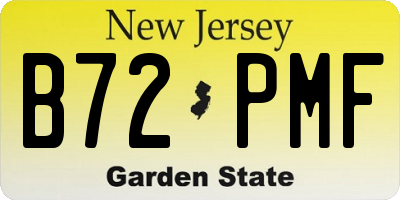 NJ license plate B72PMF