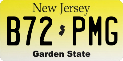 NJ license plate B72PMG