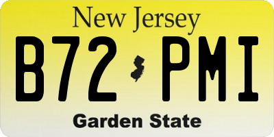 NJ license plate B72PMI