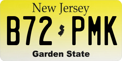 NJ license plate B72PMK
