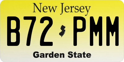 NJ license plate B72PMM