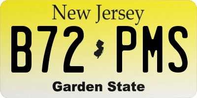 NJ license plate B72PMS
