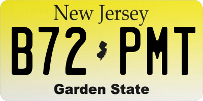 NJ license plate B72PMT