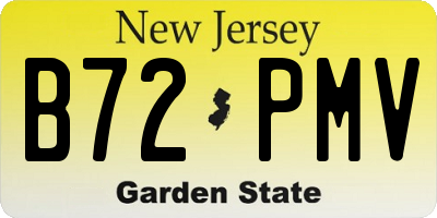 NJ license plate B72PMV