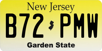 NJ license plate B72PMW