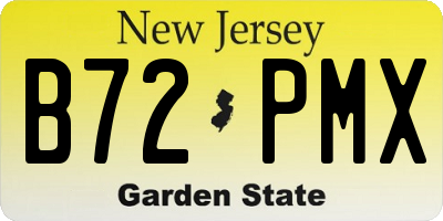 NJ license plate B72PMX
