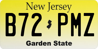 NJ license plate B72PMZ
