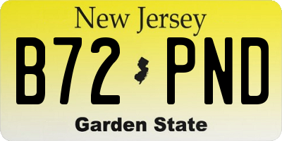 NJ license plate B72PND