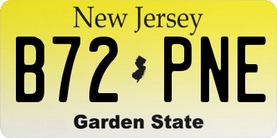 NJ license plate B72PNE