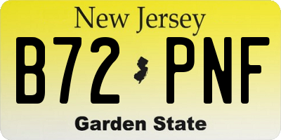 NJ license plate B72PNF