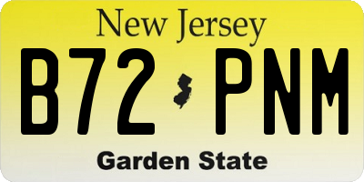 NJ license plate B72PNM