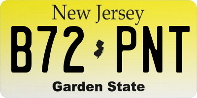 NJ license plate B72PNT