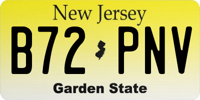 NJ license plate B72PNV
