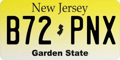 NJ license plate B72PNX