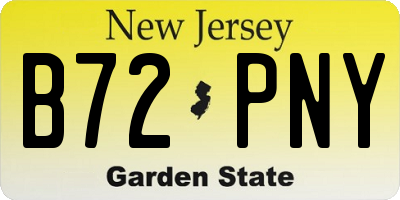 NJ license plate B72PNY