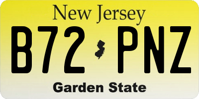 NJ license plate B72PNZ