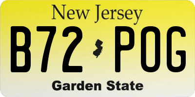 NJ license plate B72POG