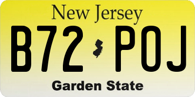 NJ license plate B72POJ