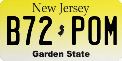 NJ license plate B72POM