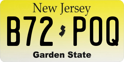 NJ license plate B72POQ