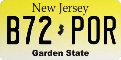 NJ license plate B72POR