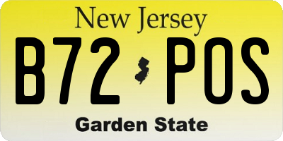 NJ license plate B72POS
