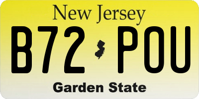 NJ license plate B72POU