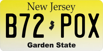 NJ license plate B72POX