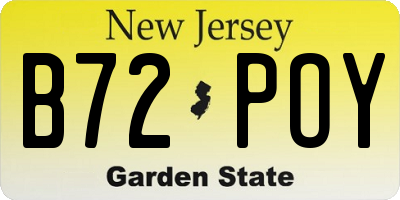 NJ license plate B72POY