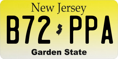NJ license plate B72PPA