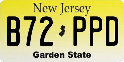 NJ license plate B72PPD