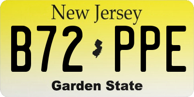 NJ license plate B72PPE