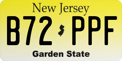 NJ license plate B72PPF