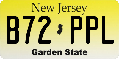 NJ license plate B72PPL