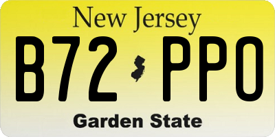 NJ license plate B72PPO