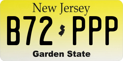 NJ license plate B72PPP
