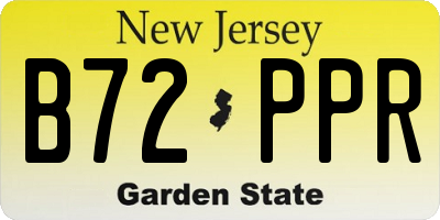 NJ license plate B72PPR