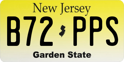 NJ license plate B72PPS