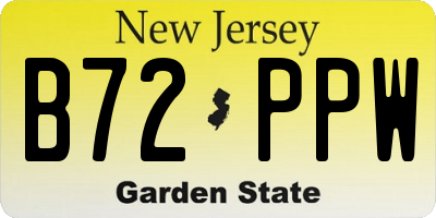 NJ license plate B72PPW