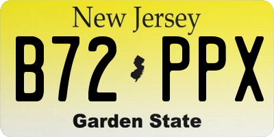 NJ license plate B72PPX