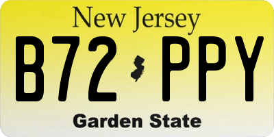 NJ license plate B72PPY